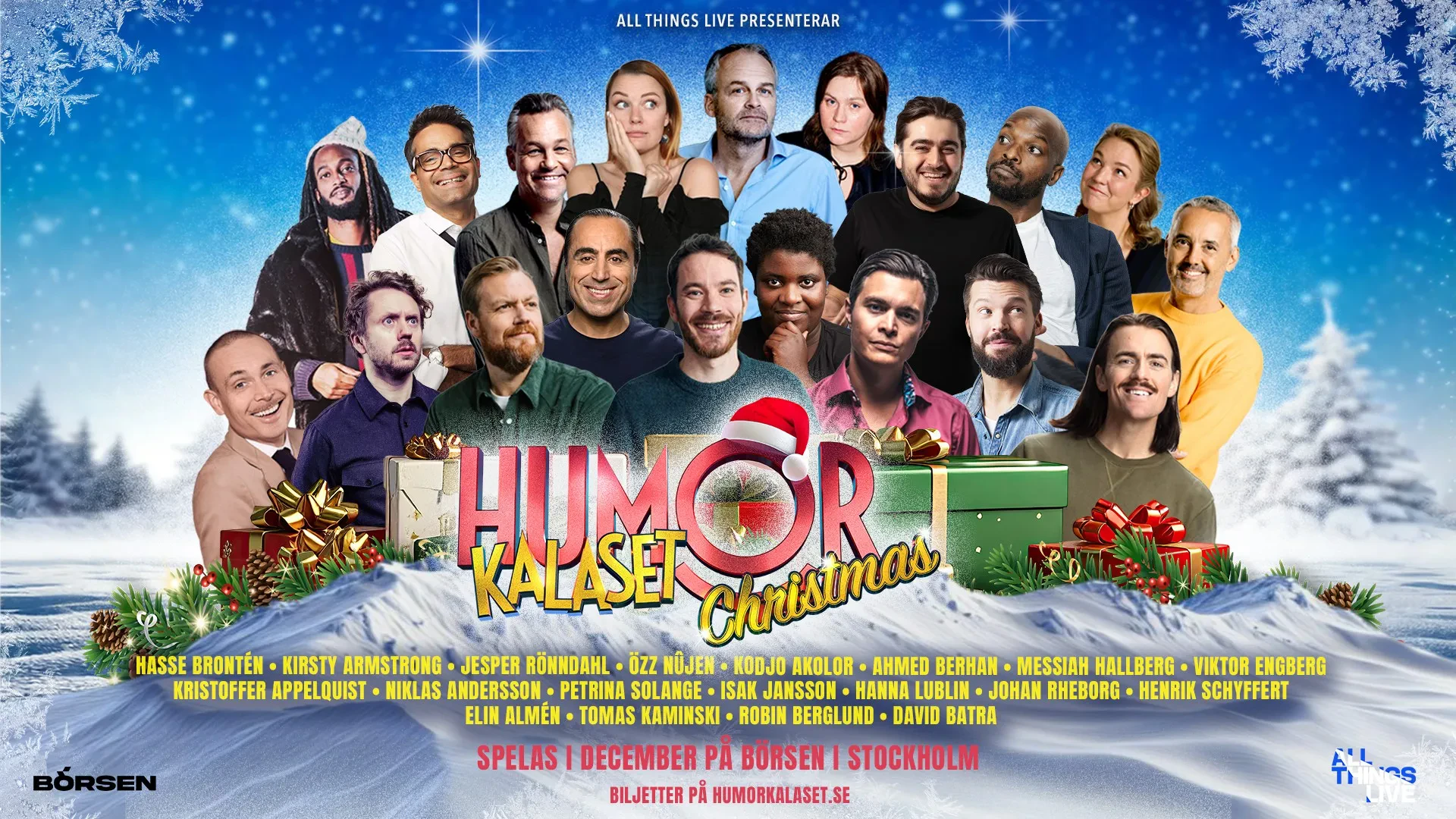 Komiker medverkande i Humorkalaset Christmas 2026